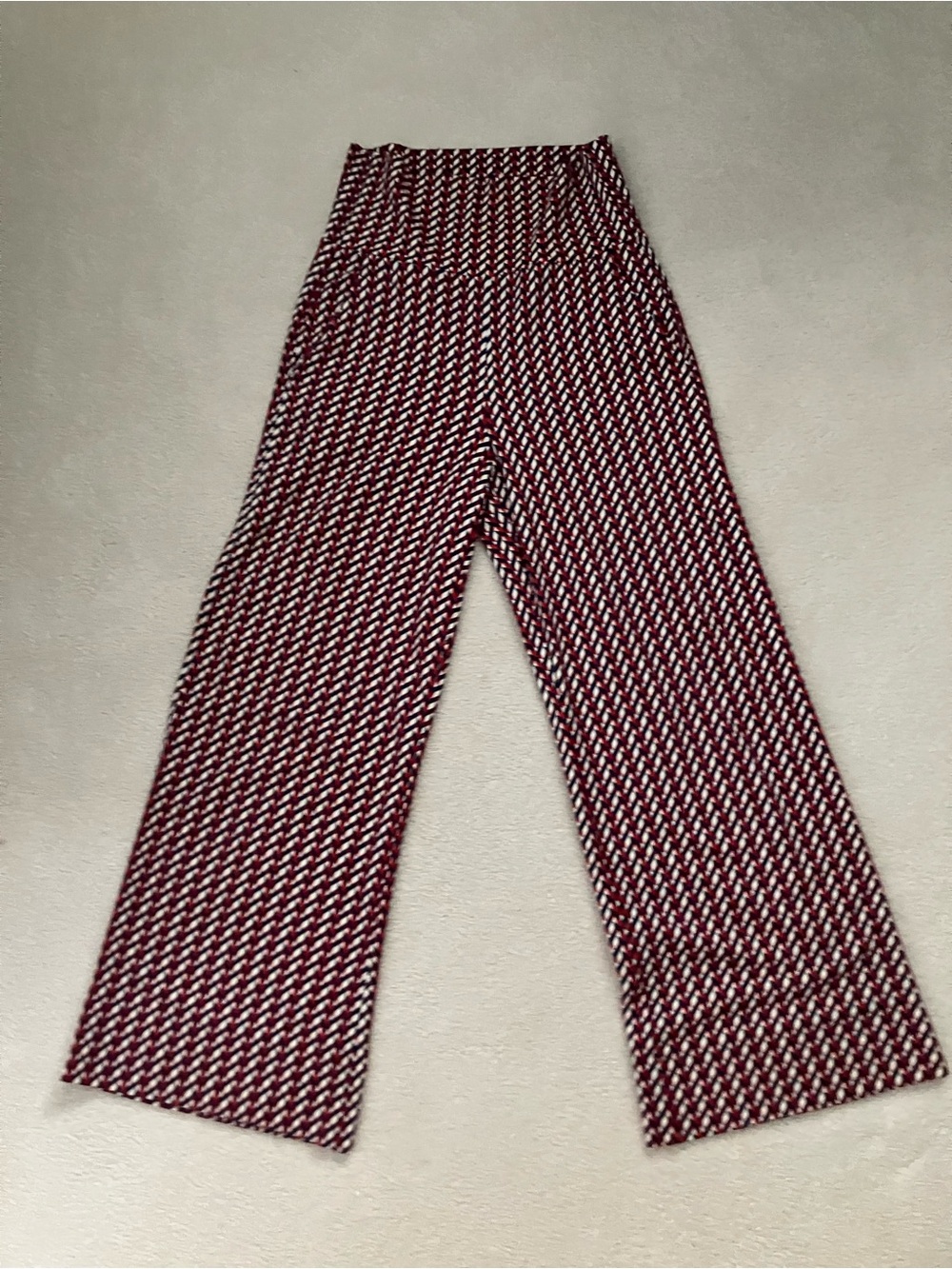CAbi Red Patterned Wide-Leg Pants